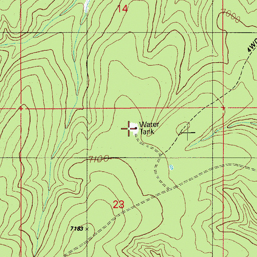 Topographic Map of Hanks Trick Tank, AZ