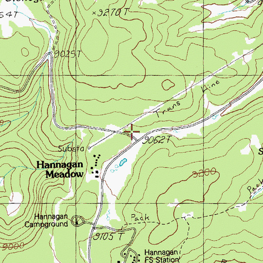 Topographic Map of Hannagan Meadow, AZ