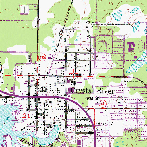 Topographic Map of Crystal River Middle School, FL