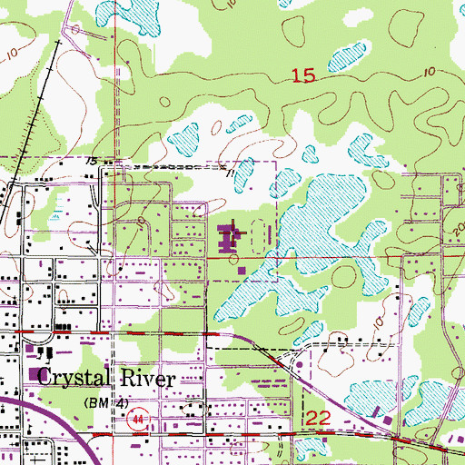 Topographic Map of Crystal River High School, FL