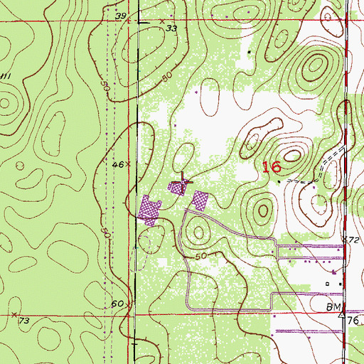 Topographic Map of Lecanto Middle School, FL