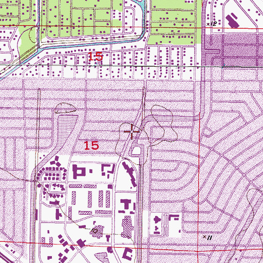 Topographic Map of Charlotte Vocational-Technical Center, FL