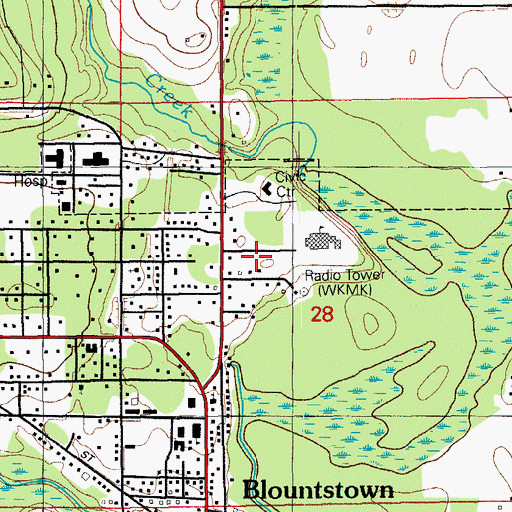 Topographic Map of Blountstown Elementary School, FL