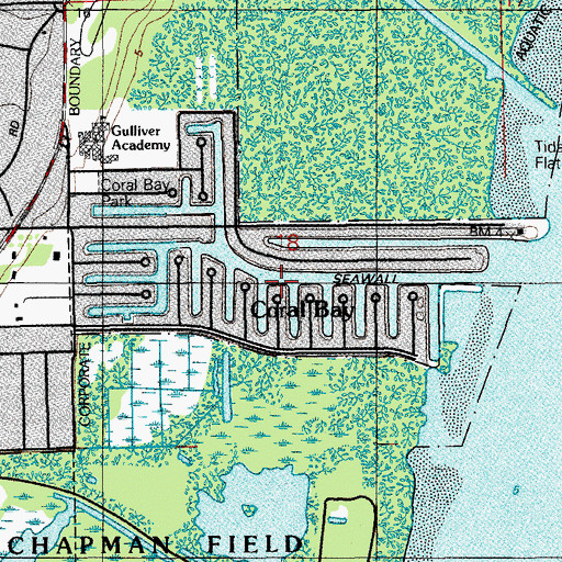 Topographic Map of Gables by the Sea, FL