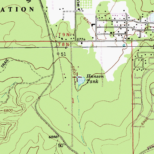 Topographic Map of Hansen Tank, AZ