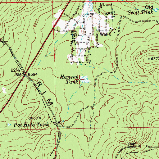 Topographic Map of Hansen Tank, AZ