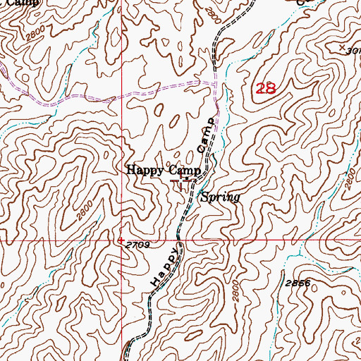Topographic Map of Happy Camp, AZ