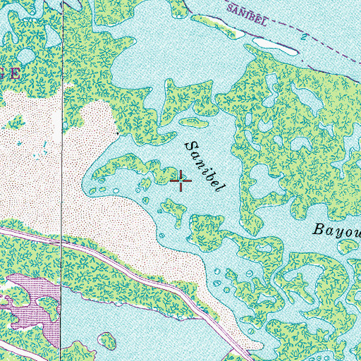 Topographic Map of Sanibel Bayous, FL