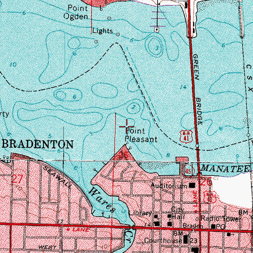 Topographic Map of Wares Creek, FL