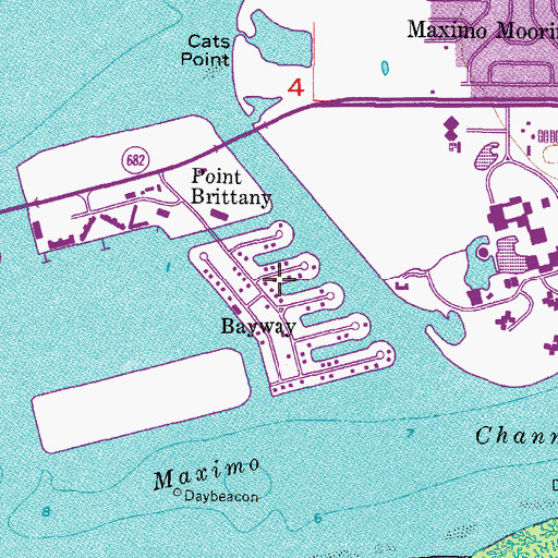 Topographic Map of Bayway, FL
