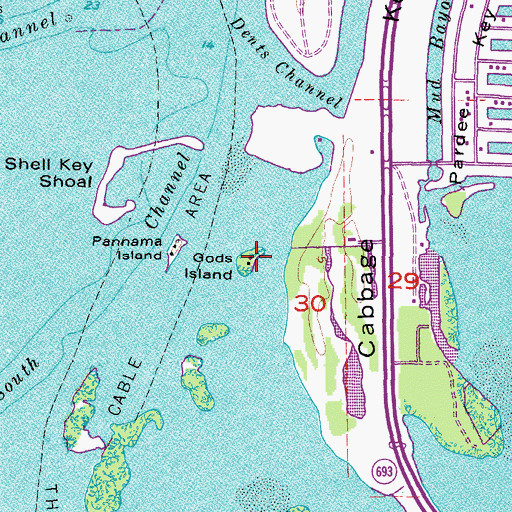 Topographic Map of Gods Island, FL