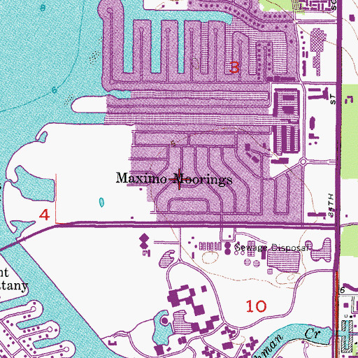 Topographic Map of Maximo Moorings, FL