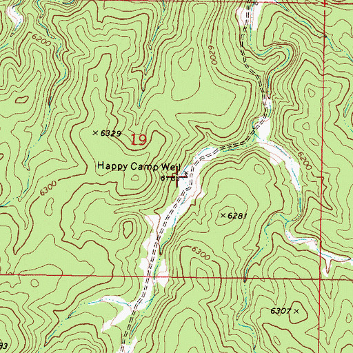 Topographic Map of Happy Camp Well, AZ