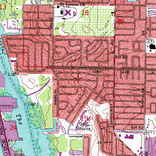 Topographic Map of Oakhurst Acres, FL