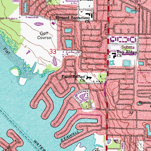 Topographic Map of Oakhurst Shores, FL