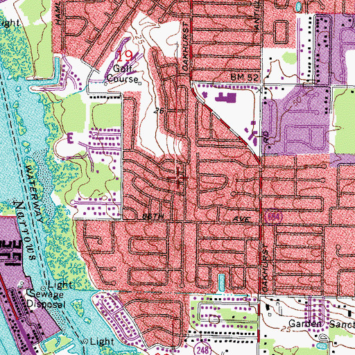 Topographic Map of Orange Terrace, FL