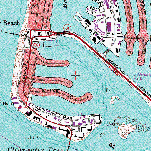 Topographic Map of Clearwater Bay, FL