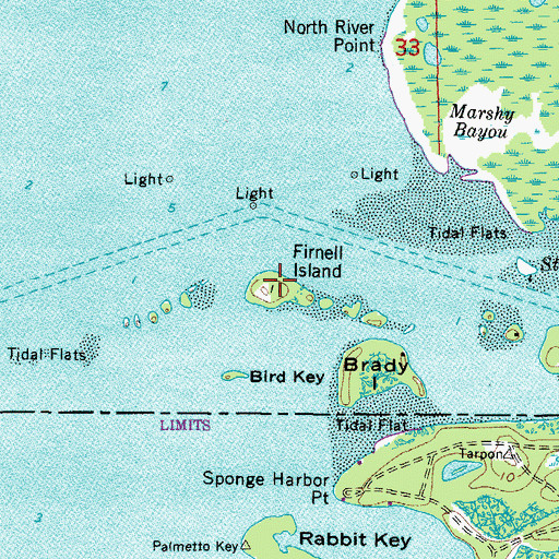 Topographic Map of Firnell Island, FL