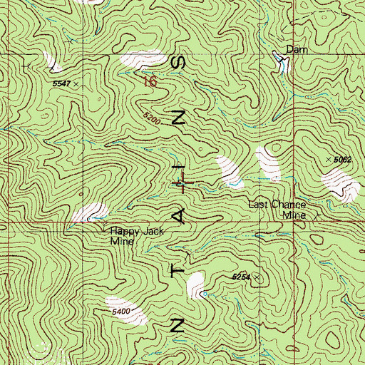 Topographic Map of Happy Jack Mine, AZ