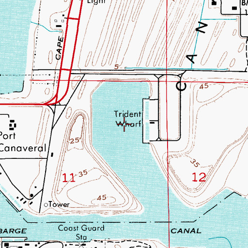 Topographic Map of East Basin, FL