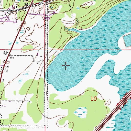 Topographic Map of Mullet Lake, FL