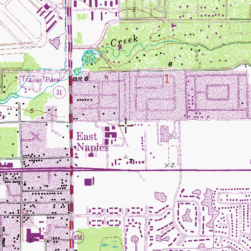 Topographic Map of Naples Adult High School, FL