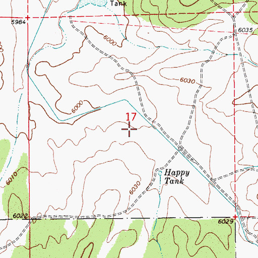 Topographic Map of Happy Tank, AZ