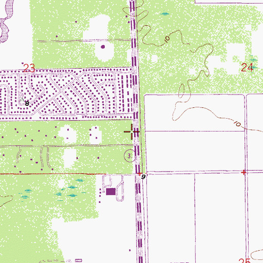 Topographic Map of Poinciana Elementary School, FL