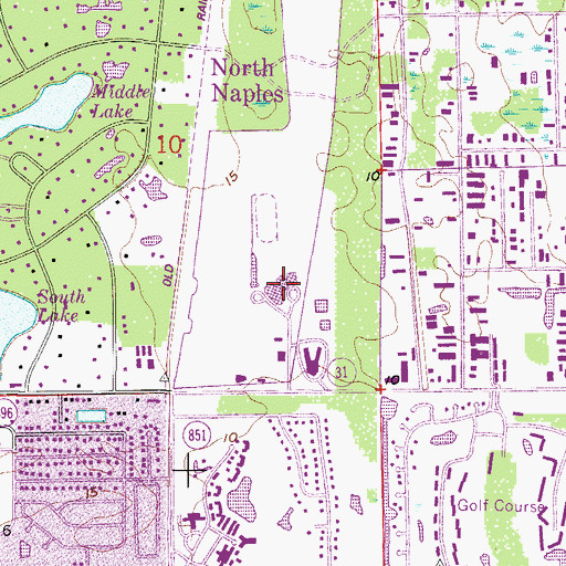 Topographic Map of Pine Ridge Middle School, FL