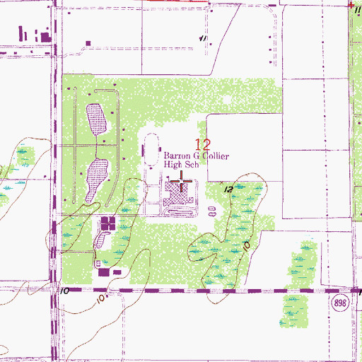 Topographic Map of Barron Collier High School, FL
