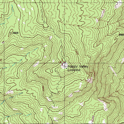 Topographic Map of Happy Valley Lookout, AZ
