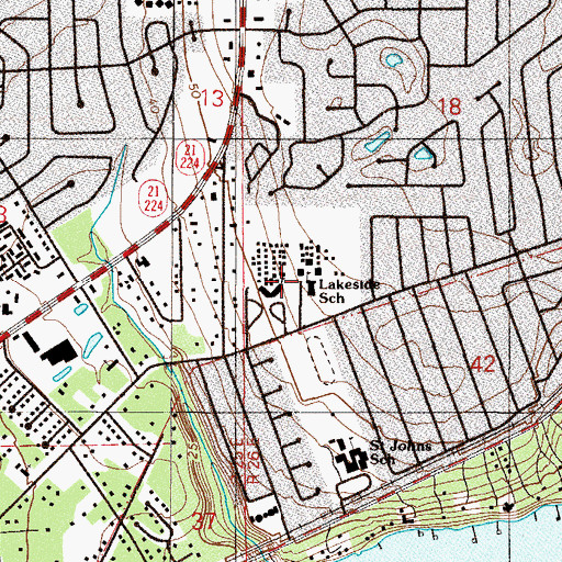 Topographic Map of Lakeside Elementary School, FL