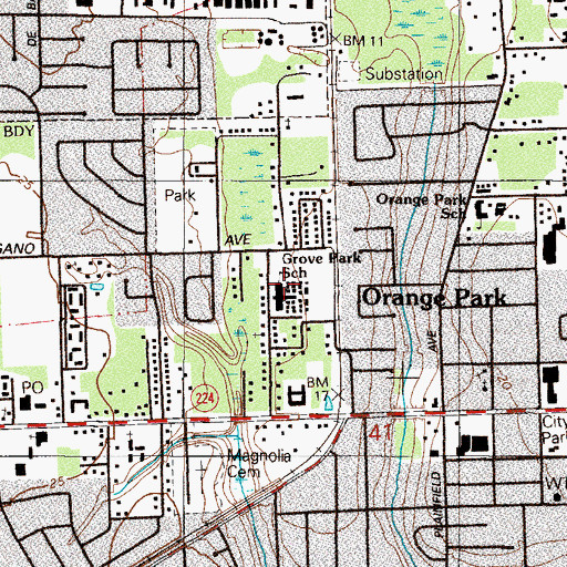 Topographic Map of Grove Park Elementary School, FL