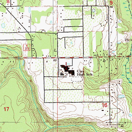 Topographic Map of Clay High School, FL
