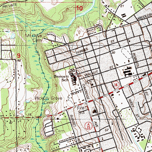 Topographic Map of Charles E Bennett Elementary School, FL