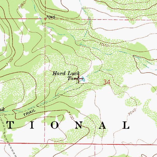 Topographic Map of Hard Luck Tank, AZ