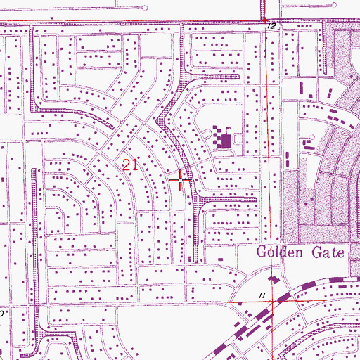 Topographic Map of Golden Gate Elementary School South Campus, FL
