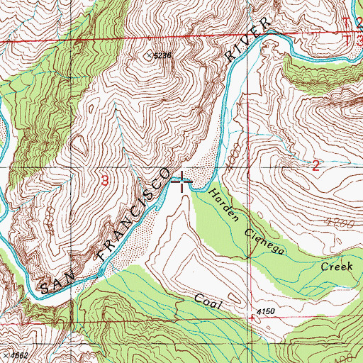 Topographic Map of Harden Cienega Creek, AZ