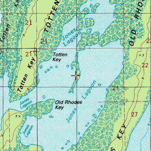 Topographic Map of Jones Lagoon, FL