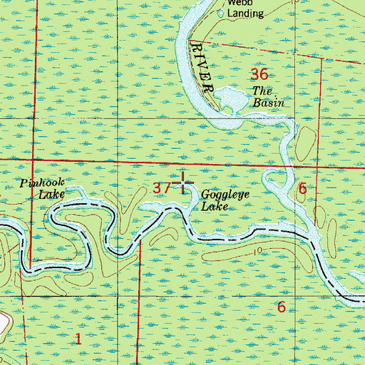 Topographic Map of Goggleye Lake, FL