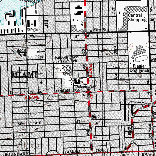 Topographic Map of Kinloch Park Elementary School, FL