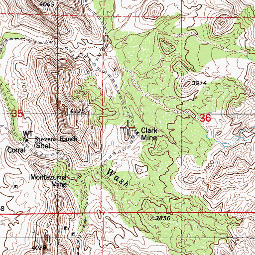 Topographic Map of Clark Mine, AZ