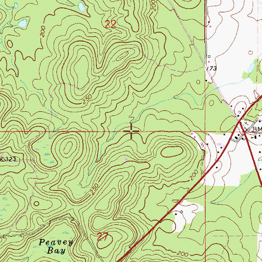 Topographic Map of Leonia, FL