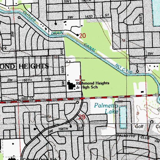 Topographic Map of Richmond Heights Middle School, FL