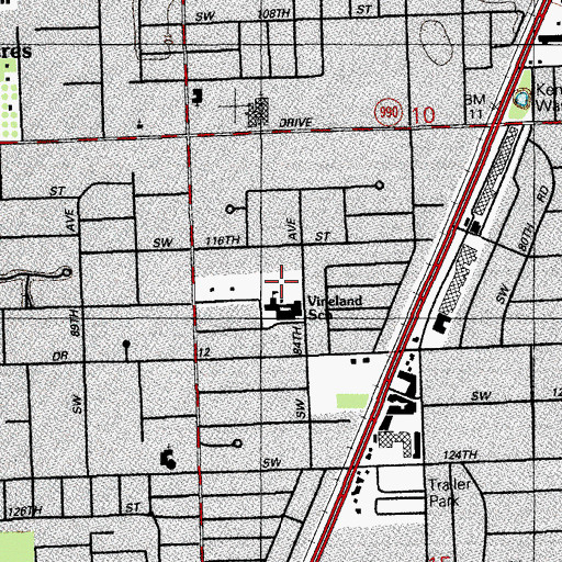 Topographic Map of Vineland K - 8 School, FL