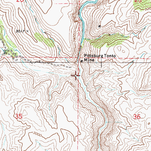 Topographic Map of Hardt Creek, AZ