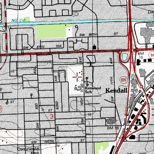 Topographic Map of Kenwood K - 8 Center, FL