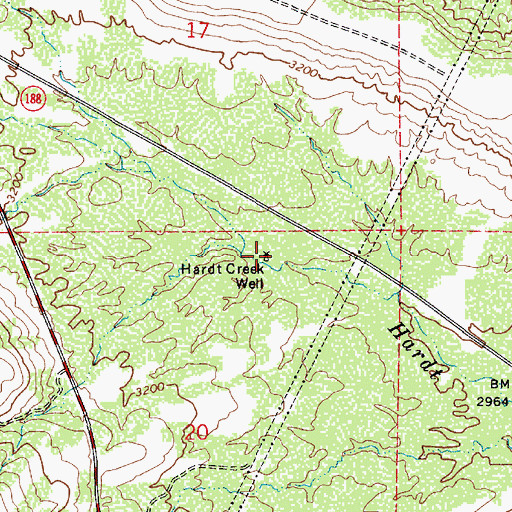 Topographic Map of Hardt Creek Well, AZ