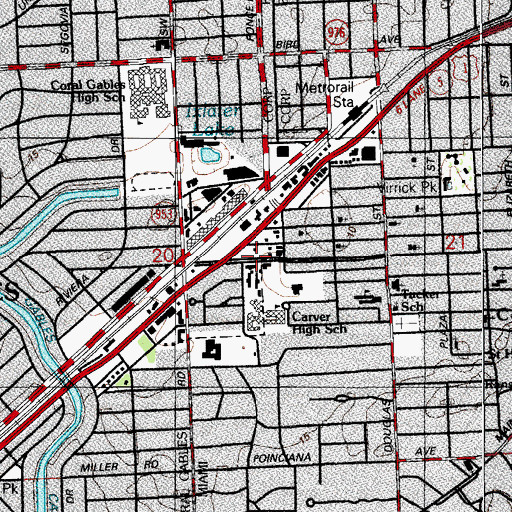 Topographic Map of George Washington Carver Middle School, FL