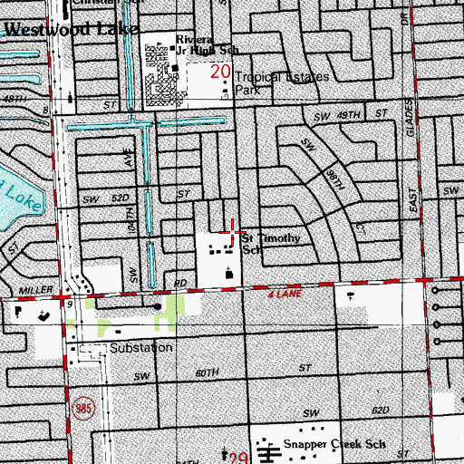 Topographic Map of Blue Lakes Elementary School, FL